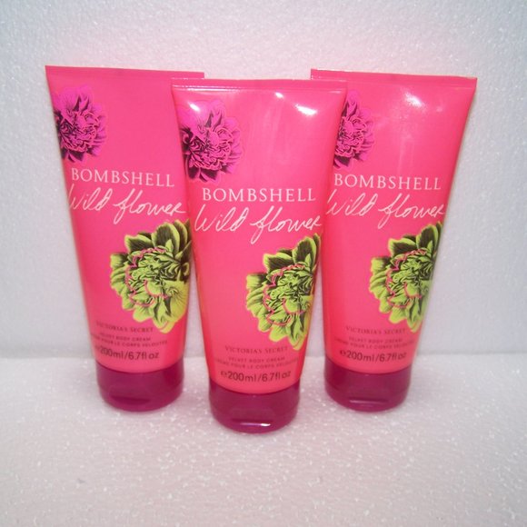 Victoria's Secret Bombshell Wildflower Velvet Body Cream oz x3